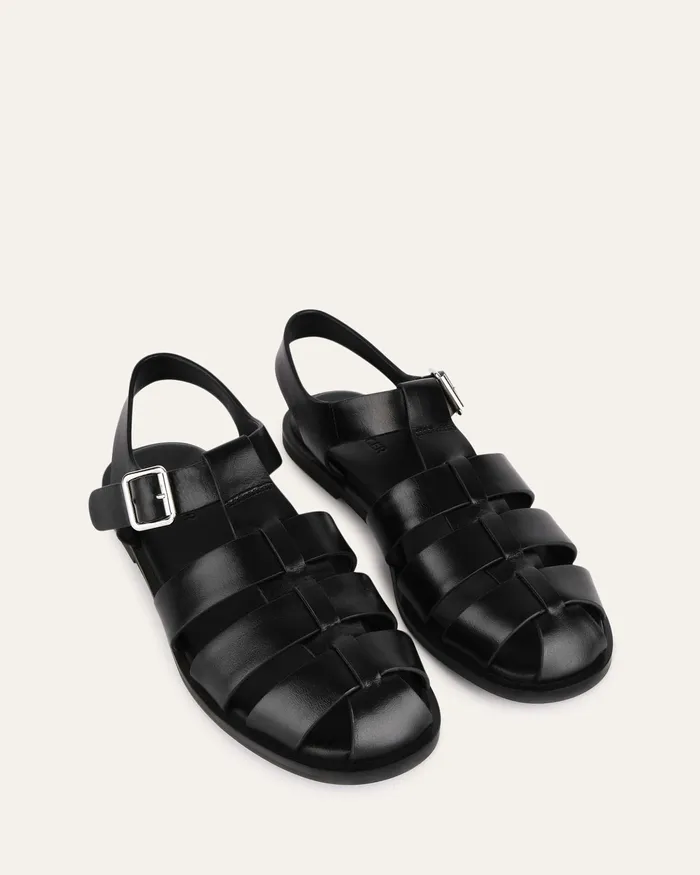 Finn flat sandals black leather Women FLAT SANDALS jomercer Finn flat sandals black leather Women FLAT SANDALS jomercer