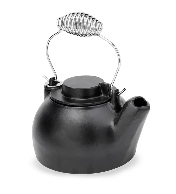 Fireplace and Hearth Porcelain Steamer Kettle 25Quart 8211 Black Plow and Hearth Wood Stove Accessories