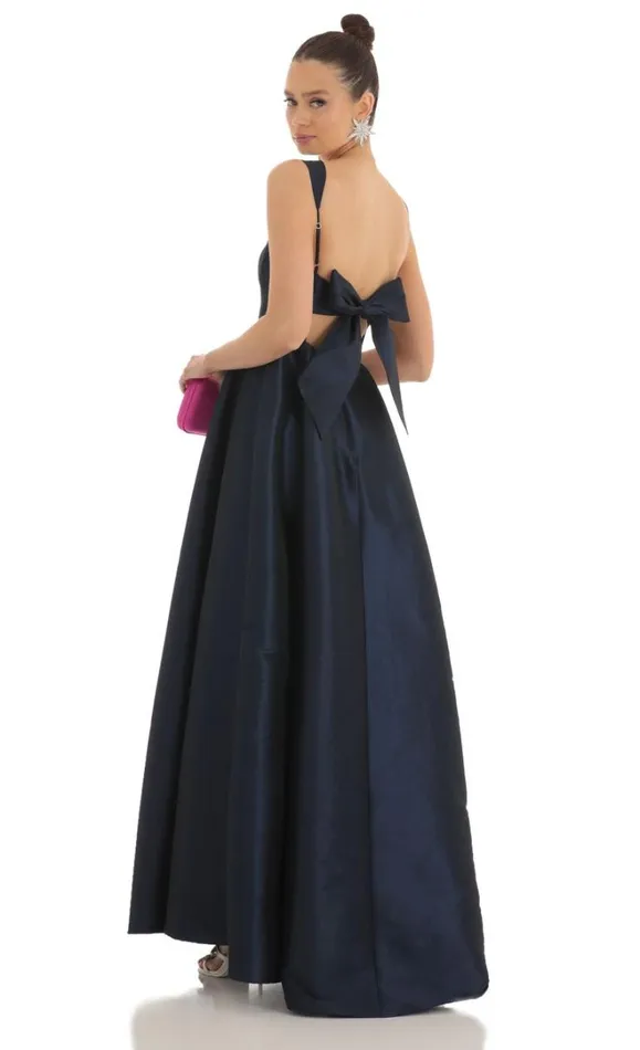 Fit And Flare Maxi Dress Navy Women LUCY IN THE SKY Maxi Dresses