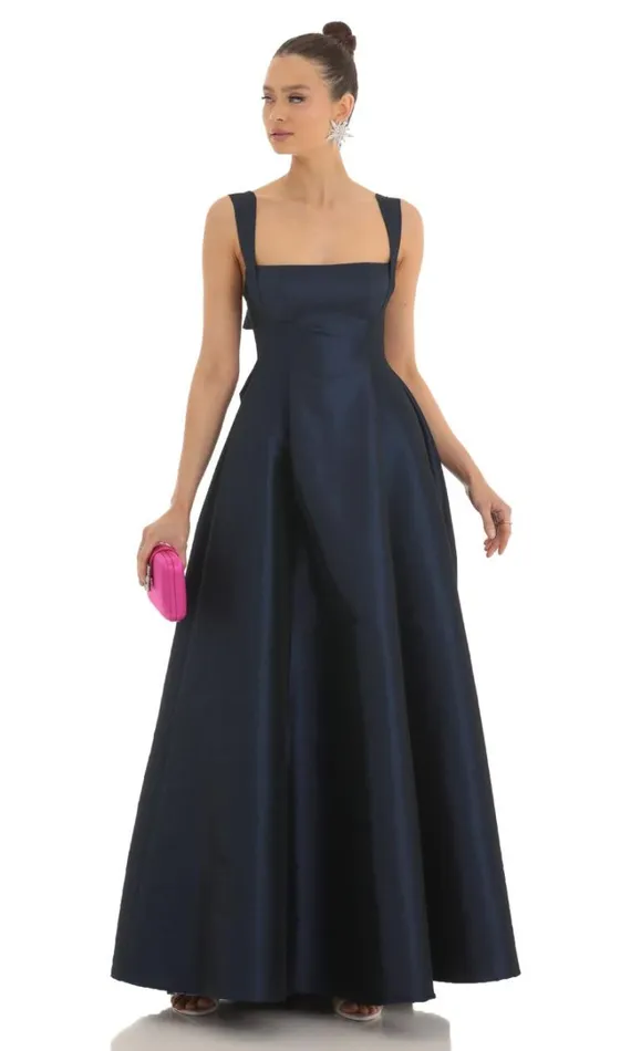 Fit And Flare Maxi Dress Navy Women LUCY IN THE SKY Maxi Dresses