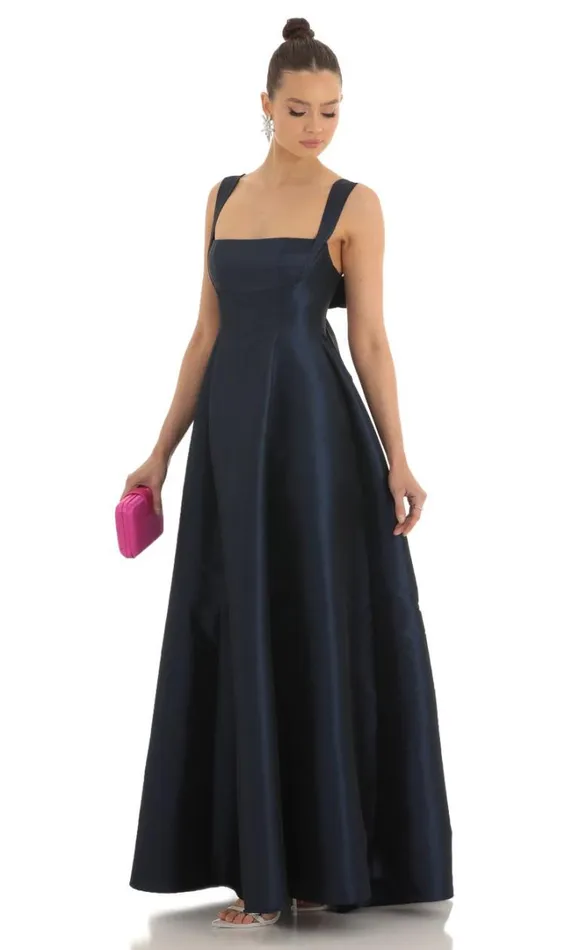 Fit And Flare Maxi Dress Navy Women LUCY IN THE SKY Maxi Dresses