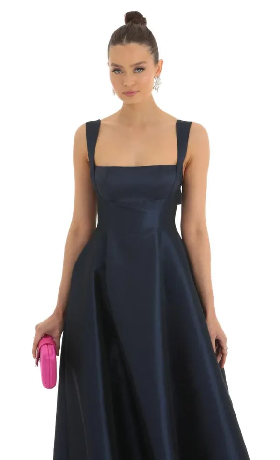 Fit And Flare Maxi Dress Navy Women LUCY IN THE SKY Maxi Dresses
