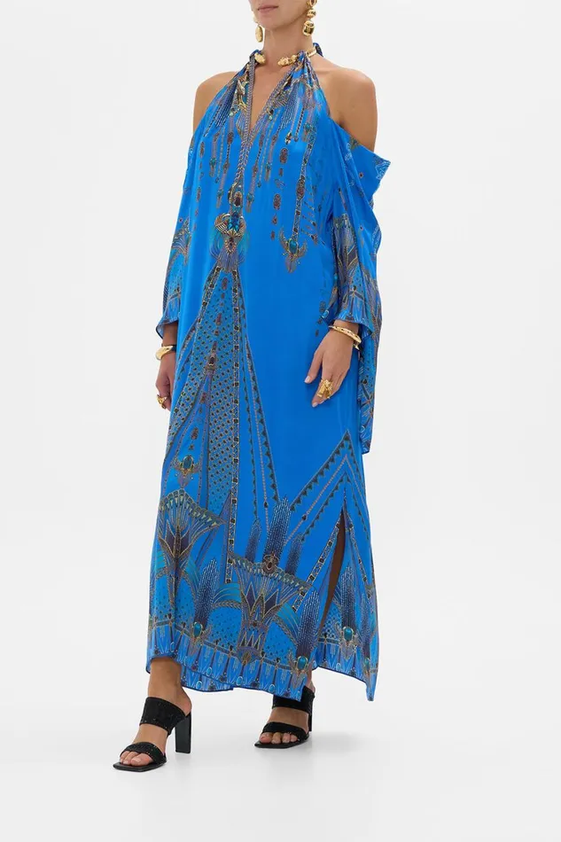 FLARED SLEEVE COLD SHOULDER LONG KAFTAN ARCHIVAL REVIVAL Archival Revival Womens Camilla Kaftans