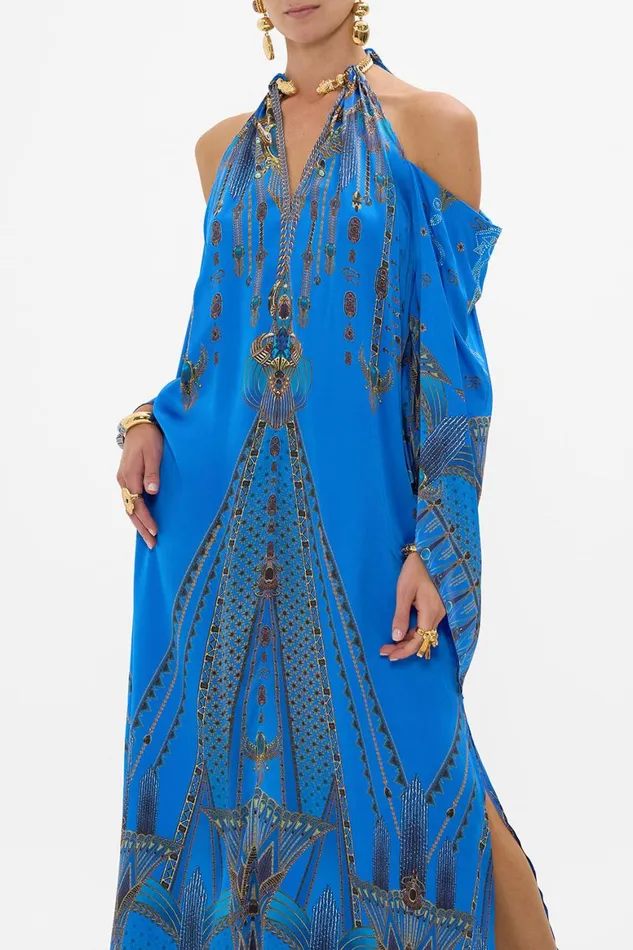 FLARED SLEEVE COLD SHOULDER LONG KAFTAN ARCHIVAL REVIVAL Archival Revival Womens Camilla Kaftans