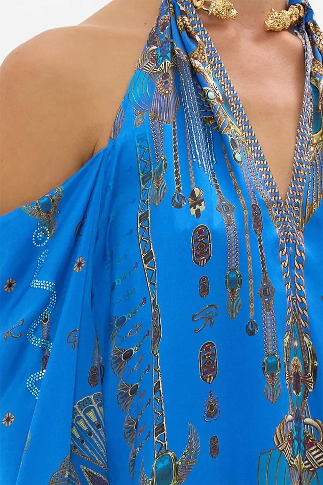 FLARED SLEEVE COLD SHOULDER LONG KAFTAN ARCHIVAL REVIVAL Archival Revival Womens Camilla Kaftans
