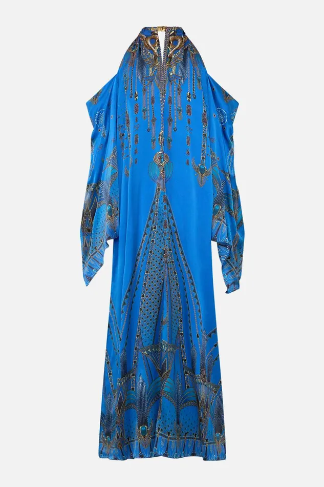FLARED SLEEVE COLD SHOULDER LONG KAFTAN ARCHIVAL REVIVAL Archival Revival Womens Camilla Kaftans