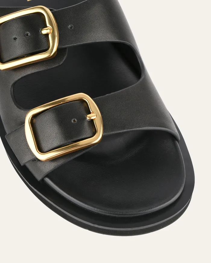 FLAT SANDALS Women jomercer Egon flat sandals black leather FLAT SANDALS Women jomercer Egon flat sandals black leather
