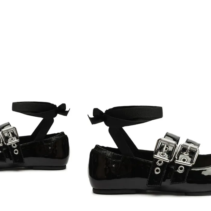 Flats Raika Patent Leather Flat Black Schutz Shoes Ballerinas