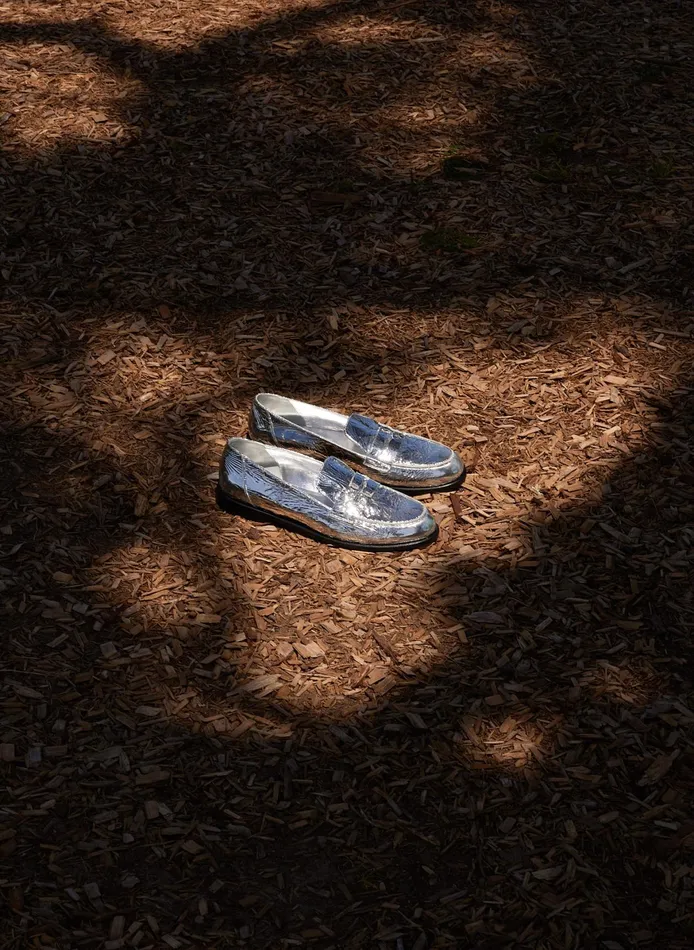 Flats Women Tibi Nacho Metallic Loafer