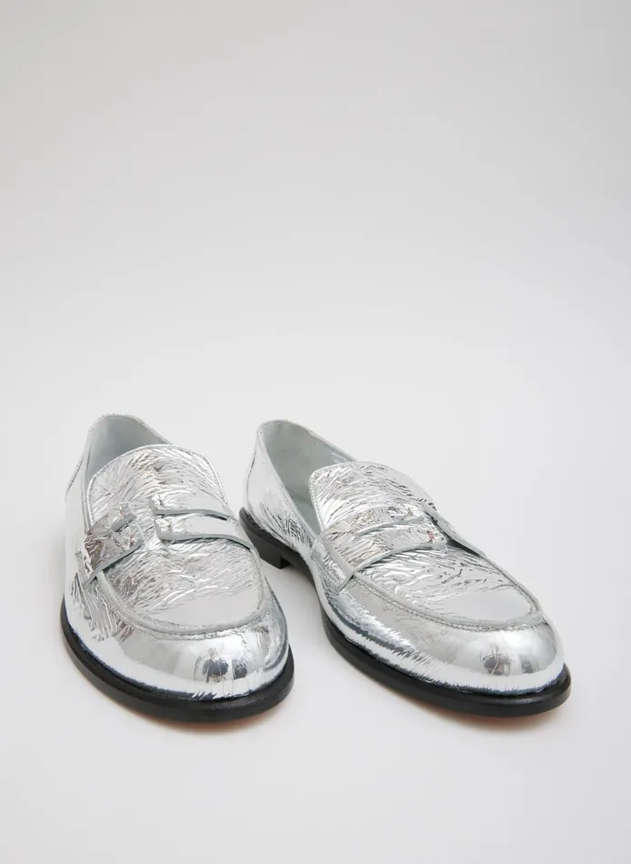 Flats Women Tibi Nacho Metallic Loafer