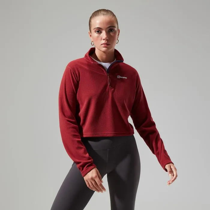 Fleece Women Berghaus Urban Prism Crop Half Zip 8211 Dark Red