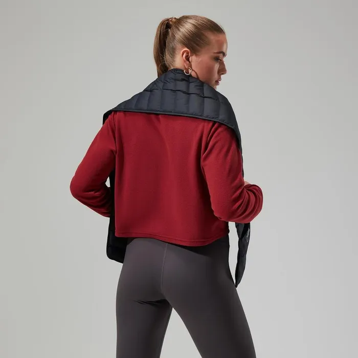 Fleece Women Berghaus Urban Prism Crop Half Zip 8211 Dark Red