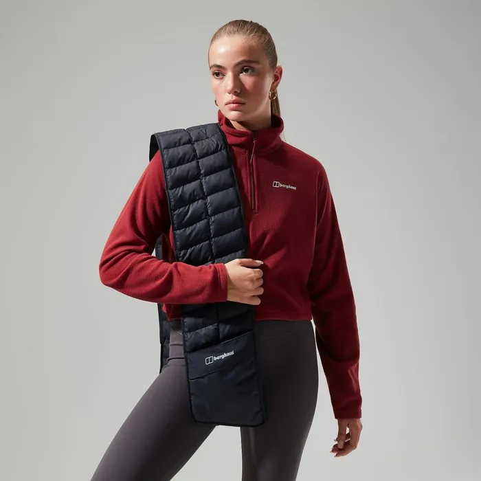 Fleece Women Berghaus Urban Prism Crop Half Zip 8211 Dark Red