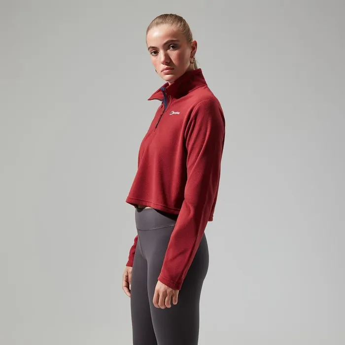 Fleece Women Berghaus Urban Prism Crop Half Zip 8211 Dark Red