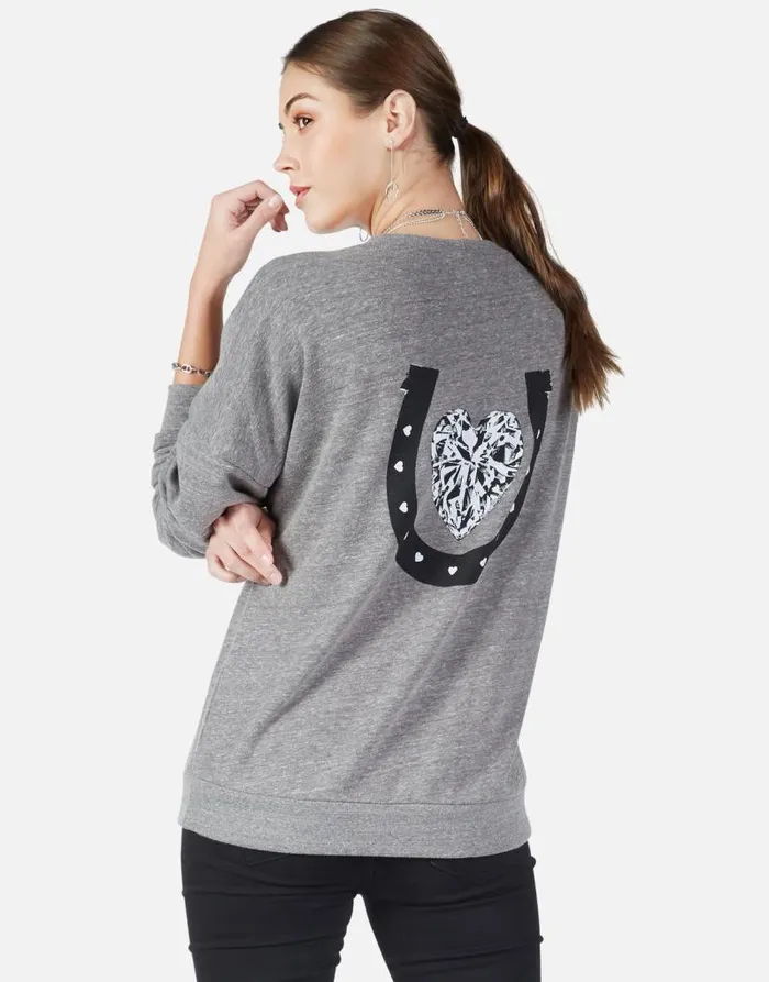 Flora Lucky In Love Heather Grey Women Lauren Moshi Long Sleeve