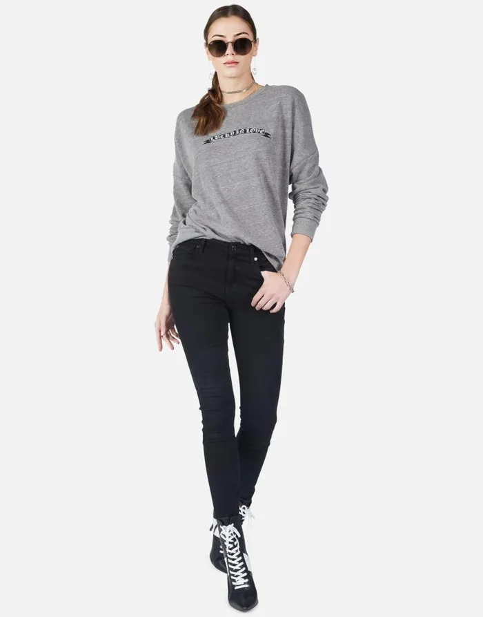 Flora Lucky In Love Heather Grey Women Lauren Moshi Long Sleeve