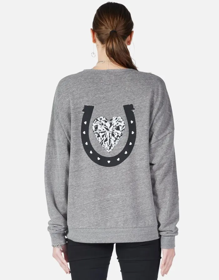 Flora Lucky In Love Heather Grey Women Lauren Moshi Long Sleeve