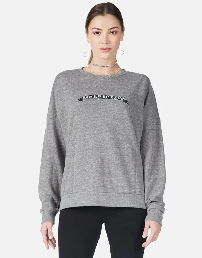 Flora Lucky In Love Heather Grey Women Lauren Moshi Long Sleeve