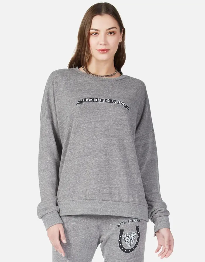 Flora Lucky In Love Heather Grey Women Lauren Moshi Long Sleeve