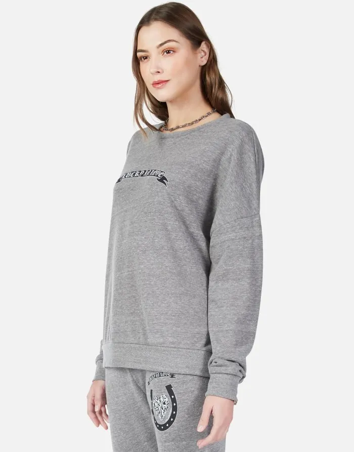 Flora Lucky In Love Heather Grey Women Lauren Moshi Long Sleeve