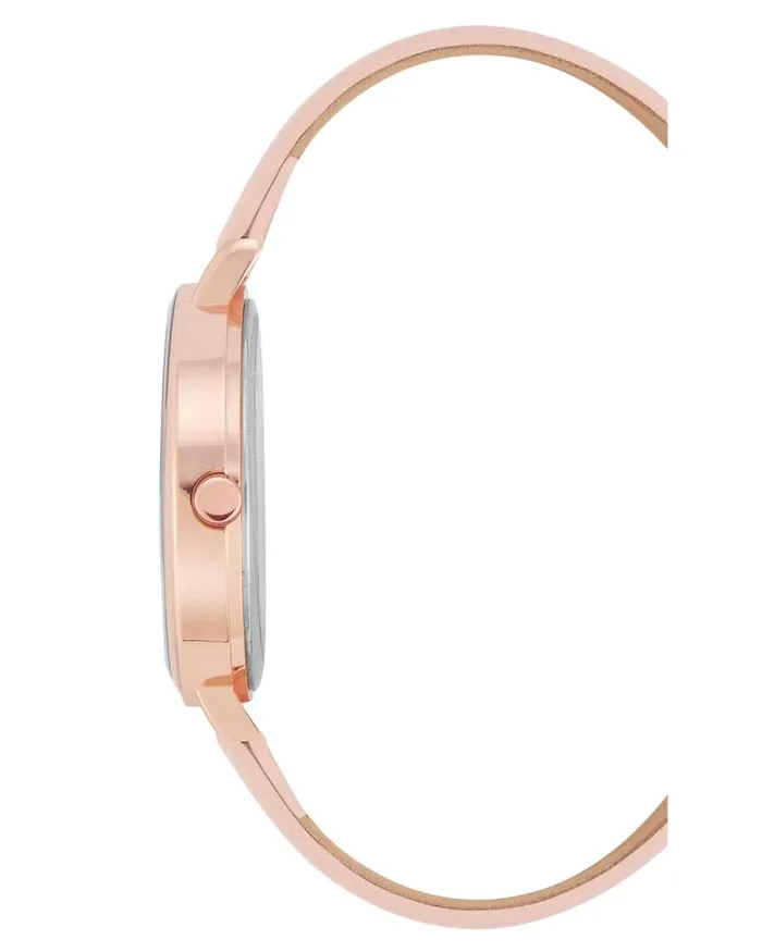Floral Dial Smooth Strap Watch Pink Women Nine West Straps Floral Dial Smooth Strap Watch Pink Women Nine West Straps