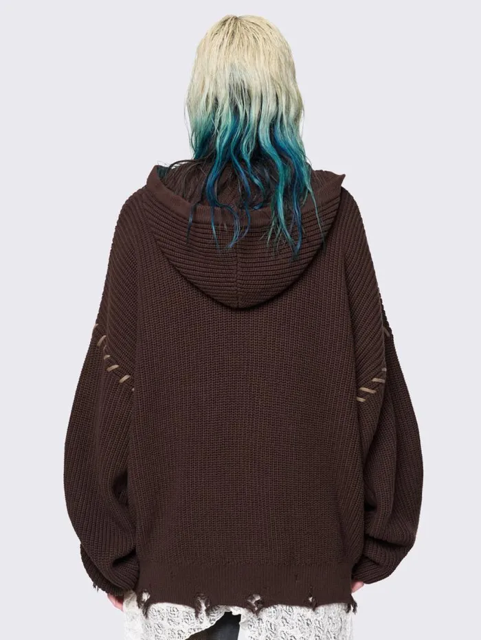 Flutterby Hooded Knit Cardigan Women Minga London Knitwear