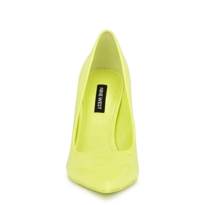 Fresh Pointy Toe Pumps Neon Yellow Patent Women Nine West Heels Fresh Pointy Toe Pumps Neon Yellow Patent Women Nine West Heels