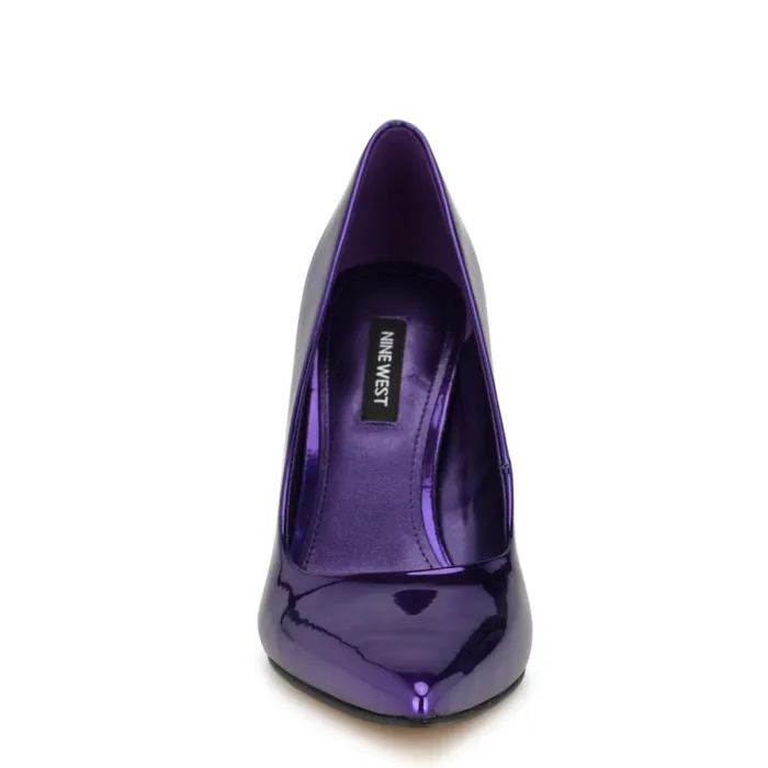 Fresh Pointy Toe Pumps Purple Mirror Patent Women Nine West Heels