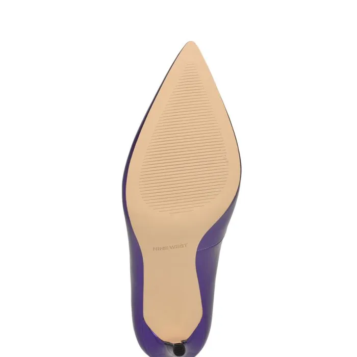 Fresh Pointy Toe Pumps Purple Mirror Patent Women Nine West Heels