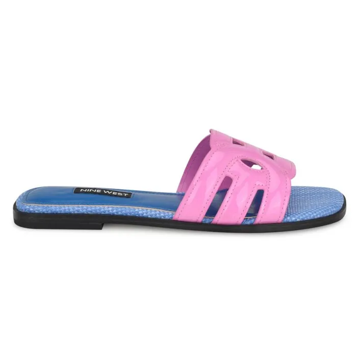 Geena Flat Slide Sandals Pinkblue Women Nine West Sandals