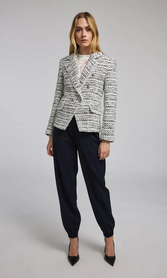 Generation Love Clothing Blazers and Jackets Eliza Tweed Blazer Whiteblack 8211 Women