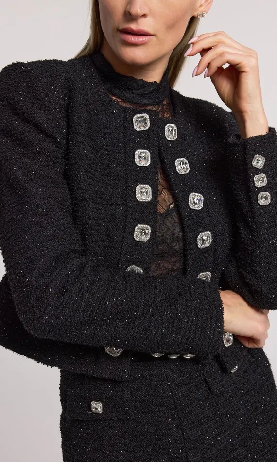 Generation Love Clothing Blazers and Jackets Kaiden Tweed Jacket Black 8211 Women