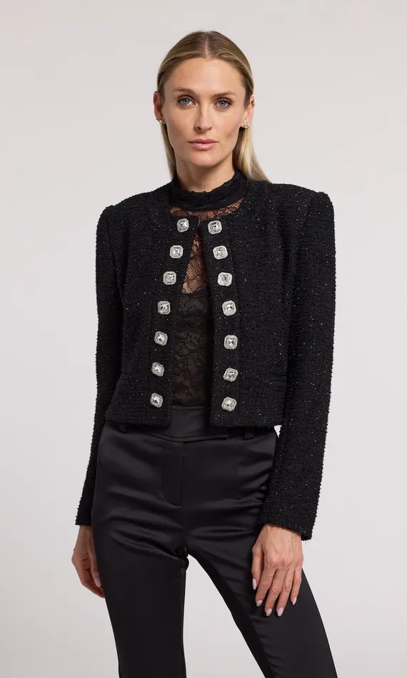 Generation Love Clothing Blazers and Jackets Kaiden Tweed Jacket Black 8211 Women