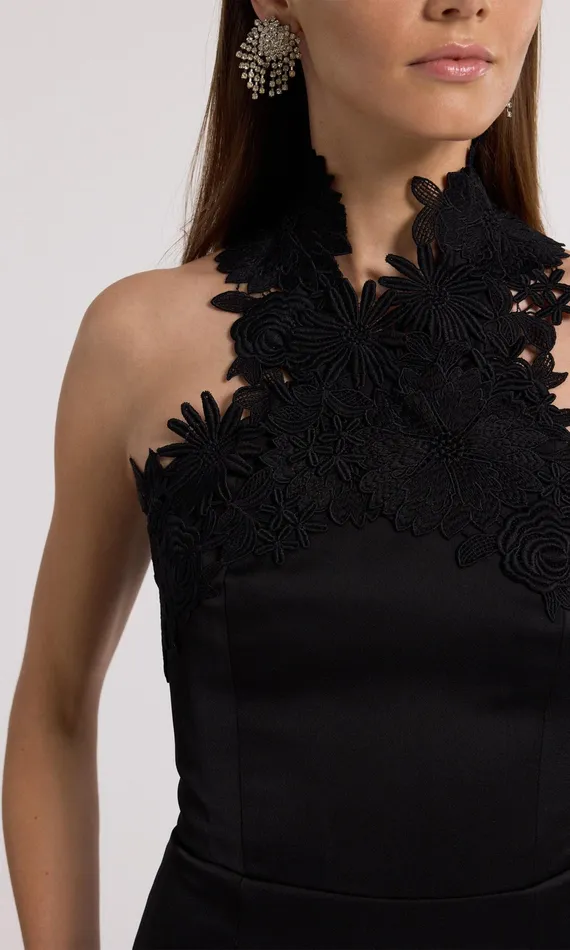 Generation Love Clothing Dresses Raven Lace Combo Halter Dress Black 8211 Women