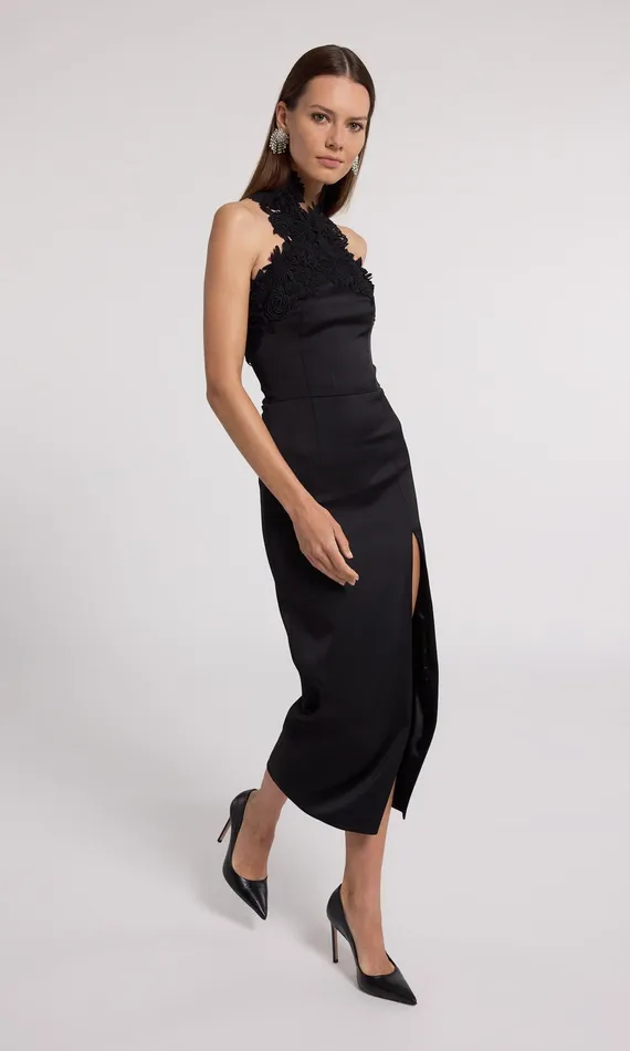 Generation Love Clothing Dresses Raven Lace Combo Halter Dress Black 8211 Women