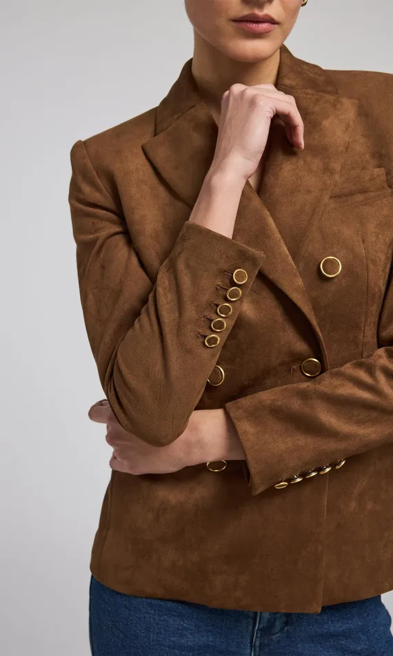 Generation Love Clothing Outerwear Arielle Vegan Suede Blazer Caramel 8211 Women