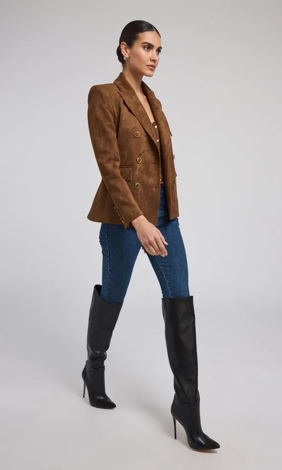 Generation Love Clothing Outerwear Arielle Vegan Suede Blazer Caramel 8211 Women