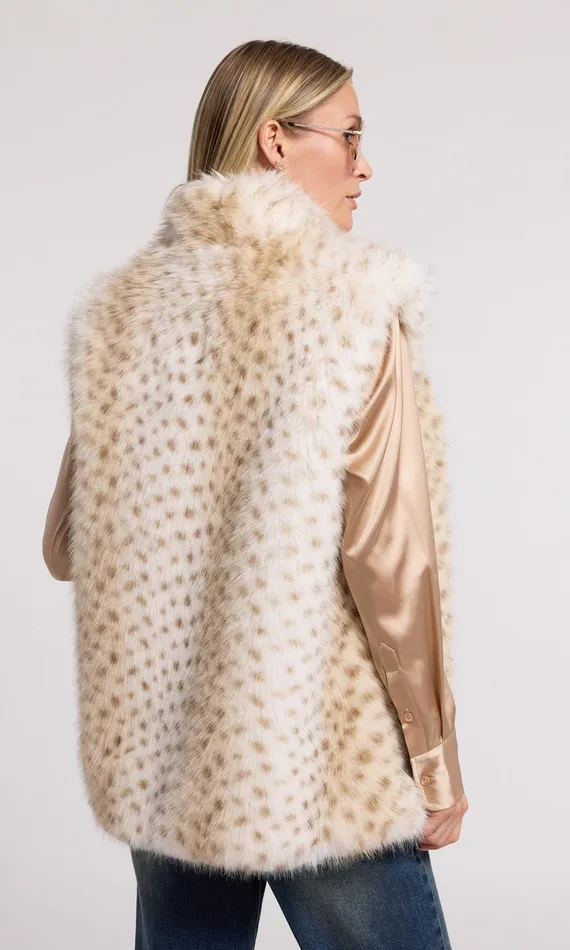 Generation Love Clothing Outerwear Mimi Leopard Faux Fur Vest Snow Leopard 8211 Women