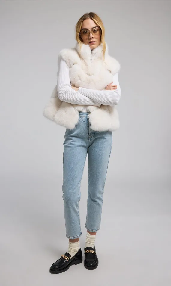 Generation Love Clothing Outerwear Rosario Faux Fur Vest White 8211 Women