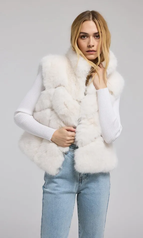 Generation Love Clothing Outerwear Rosario Faux Fur Vest White 8211 Women