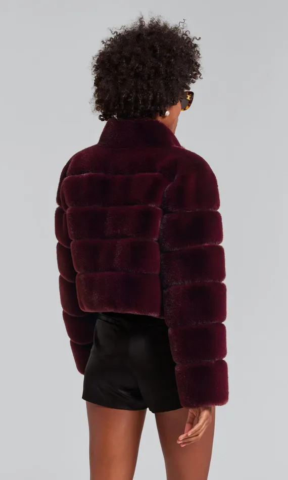 Generation Love Clothing Outerwear Tala Faux Fur Bomber Malbec 8211 Women