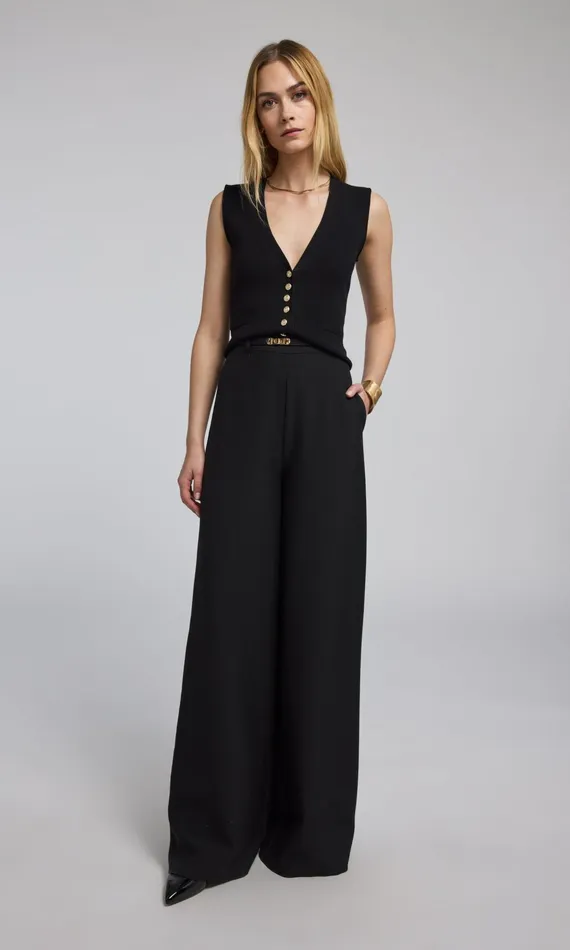 Generation Love Clothing Pants JOHANNA SUITING TURNLOCK BELTED PANTS Black 8211 Women
