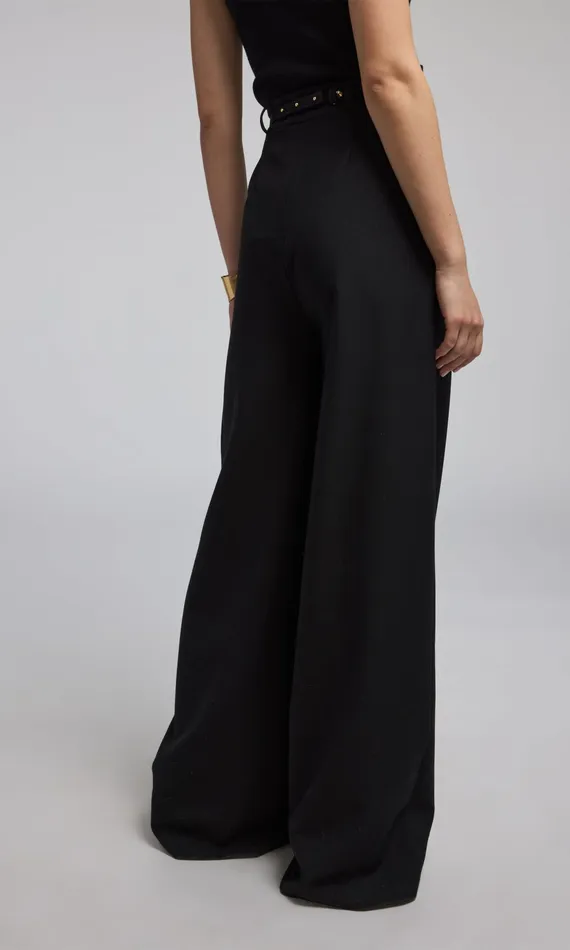 Generation Love Clothing Pants JOHANNA SUITING TURNLOCK BELTED PANTS Black 8211 Women
