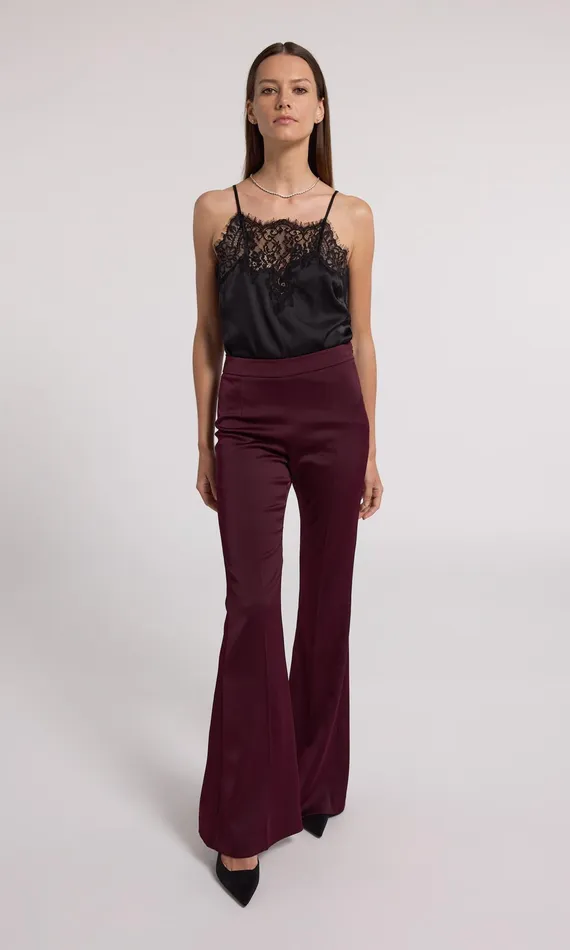 Generation Love Clothing Pants Wesley Satin Pants Black Cherry 8211 Women