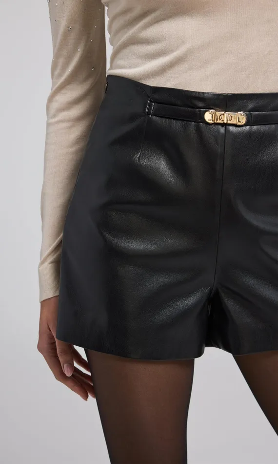 Generation Love Clothing Shorts Danny Belted Vegan Leather Shorts Black 8211 Women