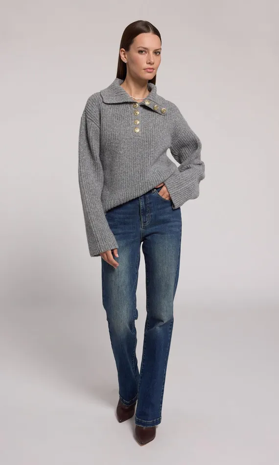 Generation Love Clothing Sweaters and Sweatshirts Gayle Sweater Heather Grey 8211 Women