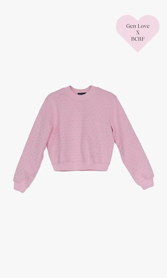 Generation Love Clothing Sweaters and Sweatshirts Gen Love X BCRF Julie Crystal Sweatshirt Light Pink 8211 Women