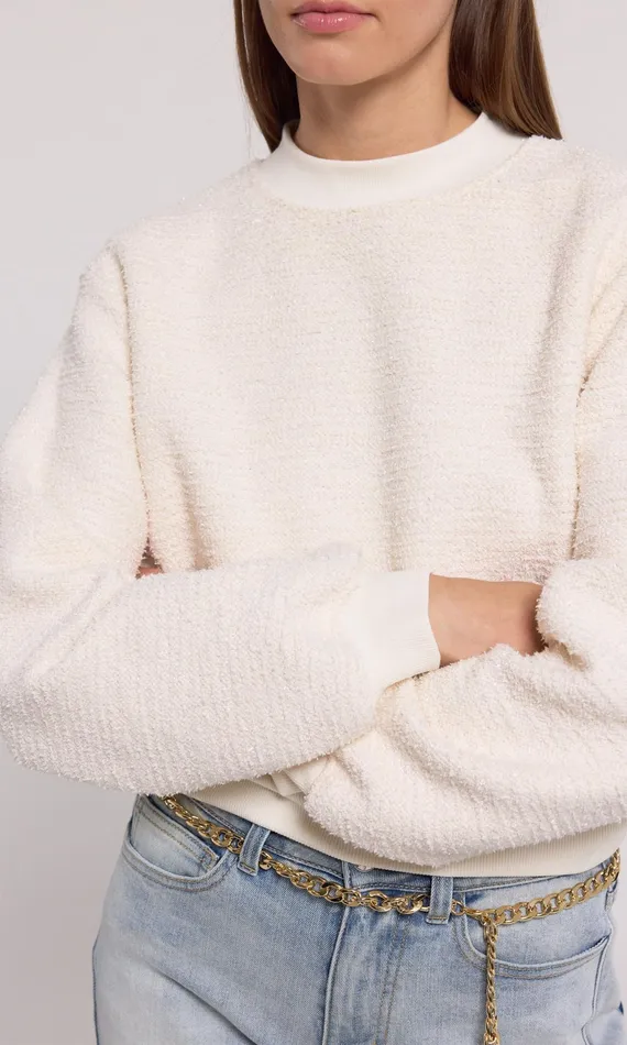Generation Love Clothing Sweaters and Sweatshirts Julie Tweed Sweatshirt Cream 8211 Women