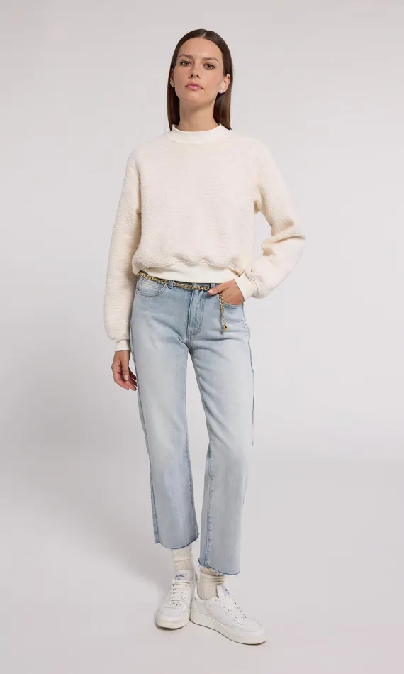 Generation Love Clothing Sweaters and Sweatshirts Julie Tweed Sweatshirt Cream 8211 Women
