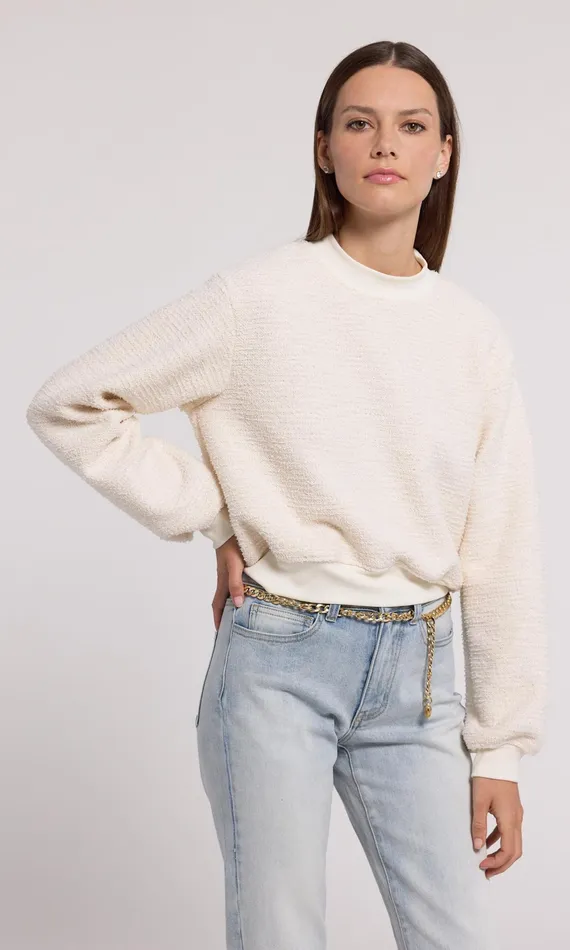 Generation Love Clothing Sweaters and Sweatshirts Julie Tweed Sweatshirt Cream 8211 Women